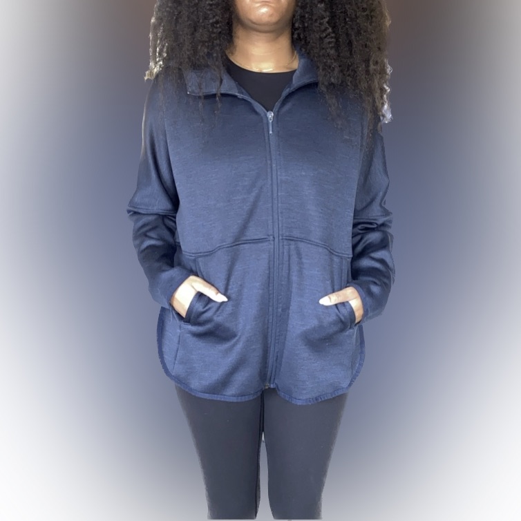North Face Dark Blue Cozy Slacker Full-Zip Hooded Jacket Size L
